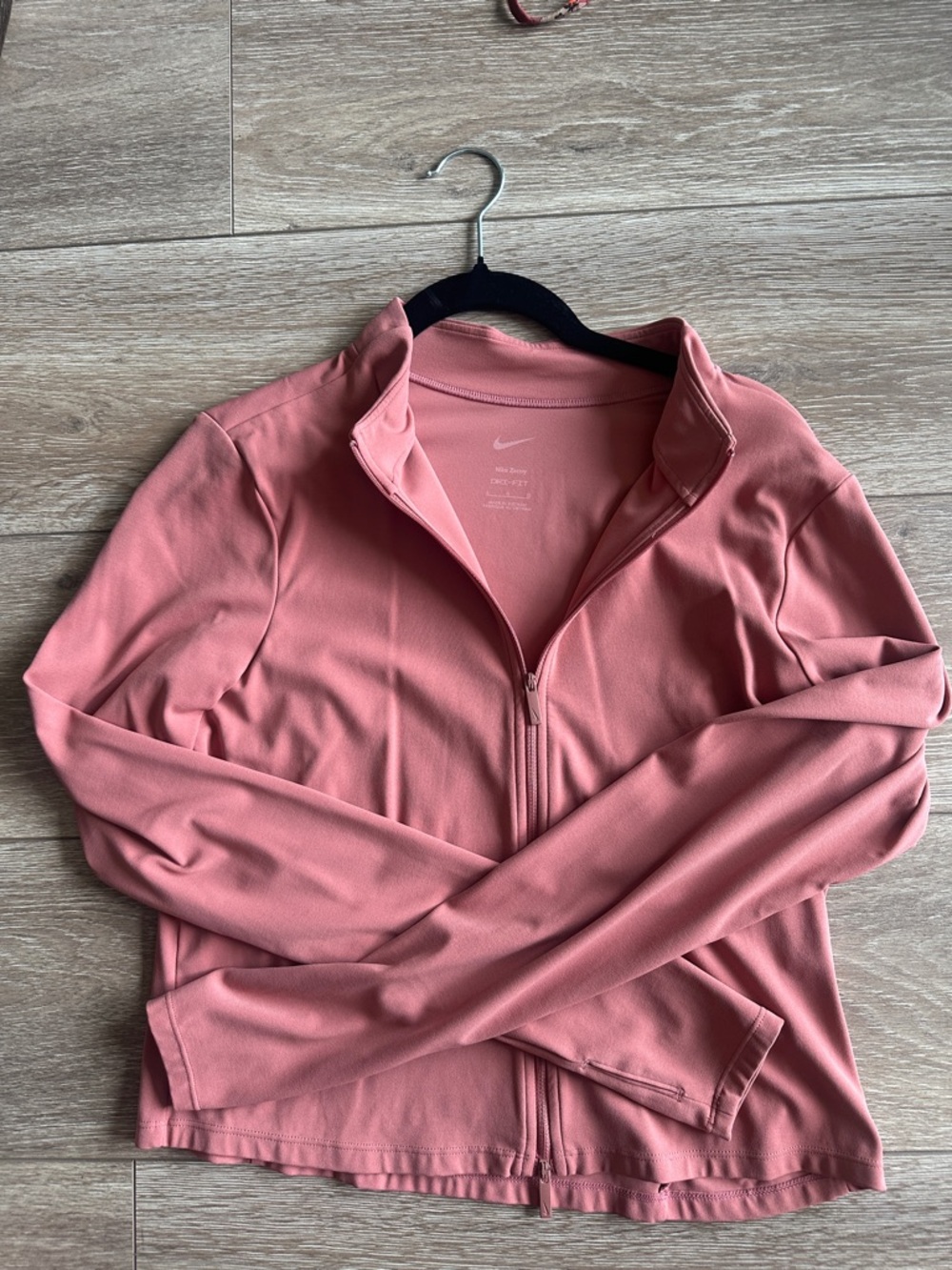 Nike Pink Cropped Zip-up Performance Top